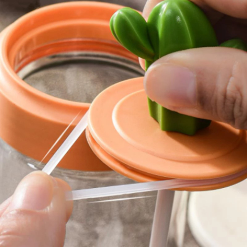 Set borcane pentru condimente de bucătărie, capac de cactus din sticlă, organizator de suport pentru condimente, cutie de condimente, recipient pentru pudră de zahăr, provizii pentru depozitarea condimentelor