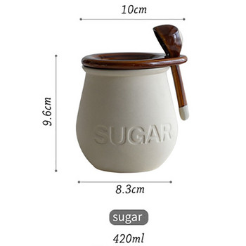 Ιαπωνικά κεραμικά βάζα αποθήκευσης με καπάκι Ρετρό διακοσμητικό μπολ ζάχαρης Κουζίνας διανομέας καρυκευμάτων Mini σετ δοχείων αλατιού