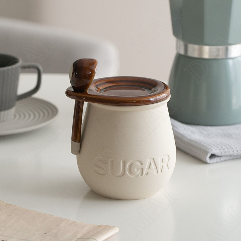 Japoniški keraminiai laikymo stiklainiai su dangteliu Retro dekoratyviniai cukraus dubenys virtuvės pagardų dozatorius Mini druskos indelių balionėlių rinkiniai