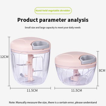 500/900ml Σκόρδο Θρυμματιστής Λαχανικών Κόφτης Φορητής Κόφτης Φρούτων Πιεστήρας Καρότου Κρεμμυδόκοπτης Αξεσουάρ Κουζίνας