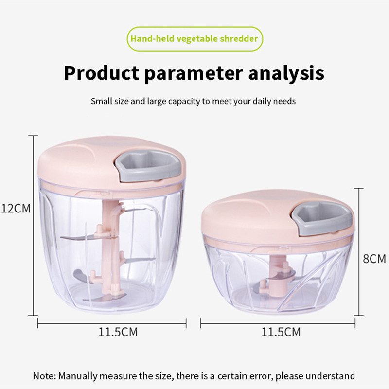 500/900 ml Fokhagymadaráló Zöldségvágó Hordozható aprító Gyümölcsprés Sárgarépa Hagyma Aprító Konyhai Kiegészítők Eszközök