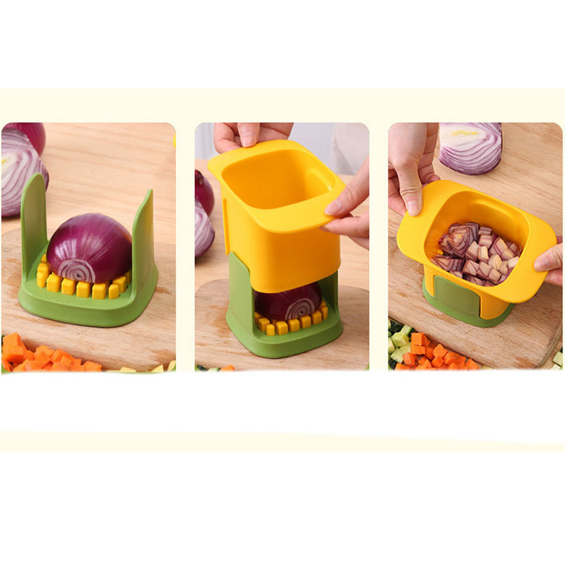 Višenamjenski artefakt od nehrđajućeg čelika za rezanje luka na kockice, rezanje mrkve na kockice, rezanje šunke na kockice Kuhinjski alat za kućanstvo, krastavac, krumpir