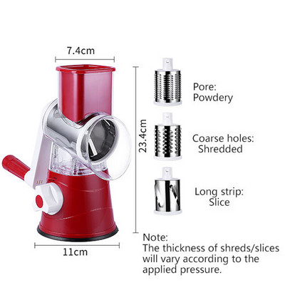 3u1 Ručni rezač povrća Rezač voća Kućanska višenamjenska kružna sjeckalica Spiralni stroj za krumpir i krastavac Kuhinjski alat