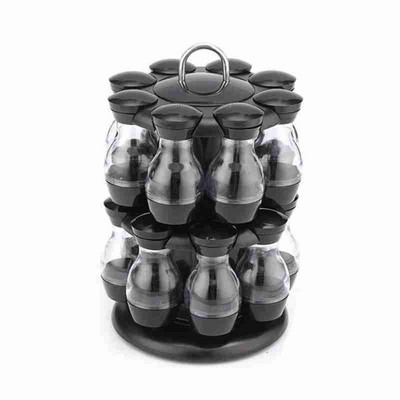 360 Forgó fűszerkészlet Fűszertartó tárolódoboz HomeKitchen Cruet Rack 8/16db Seal Jar Kávécukor Édesítő Tartály Bo H0C7
