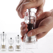 4/5/6 hüvelykes akril átlátszó paprikadaráló kézi paprikadaráló és sószóró állítható durvaságú kerámia mechanizmussal