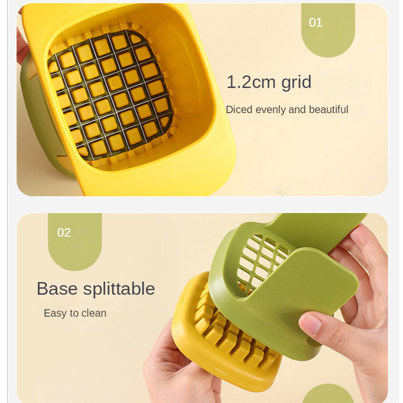 Mandoline Zöldség Gyümölcs Vágó Hagyma Sárgarépa Burgonyaszeletelő Sonka Kolbász Kockavágó Konyha Újszerű Konyhai Szerszám Kiegészítők Kütyük