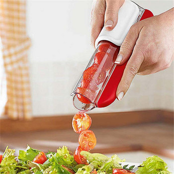 TEENRA Red Tomato Slicer Easy Резачка за домати от неръждаема стомана Резачка за плодове и зеленчуци Кухненски джаджи