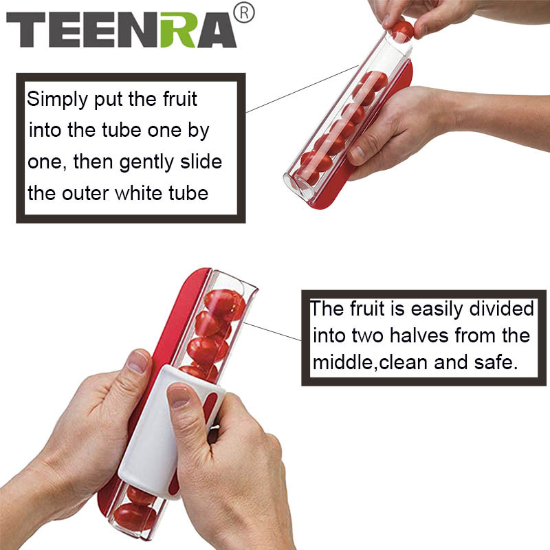 TEENRA Red Tomato Slicer Easy Rezač za rajčice od nehrđajućeg čelika Rezač voća i povrća Kuhinjski dodaci