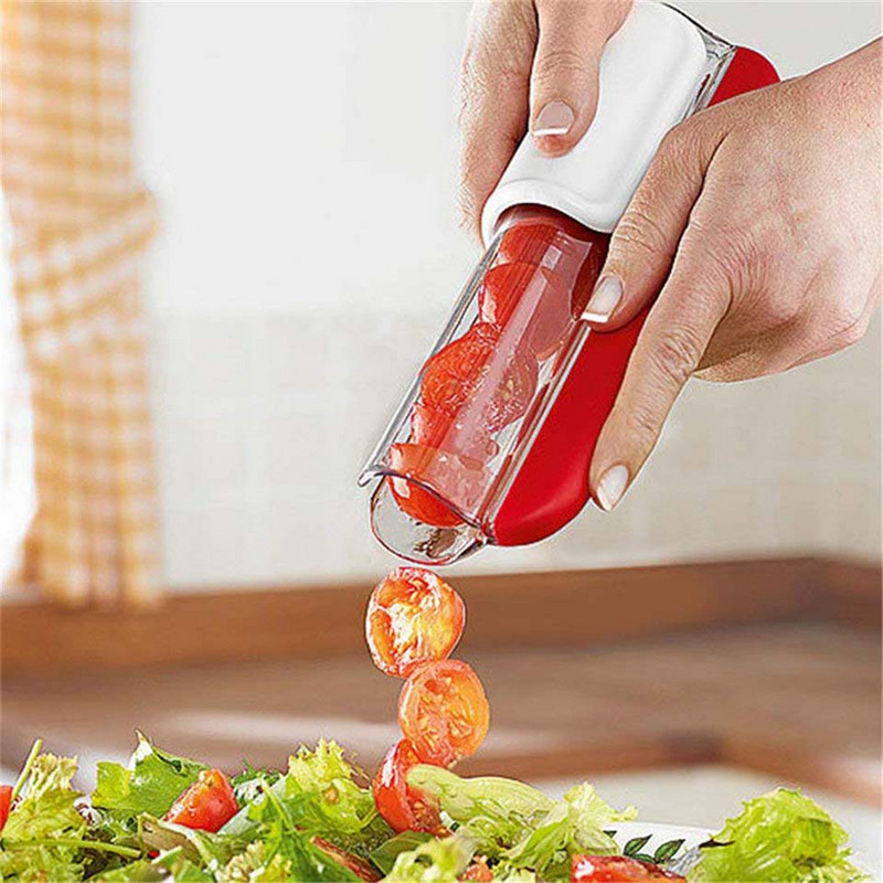 TEENRA Red Tomato Slicer Easy Rezač za rajčice od nehrđajućeg čelika Rezač voća i povrća Kuhinjski dodaci