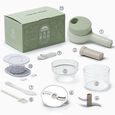 Többfunkciós élelmiszer-aprító szeletelő elektromos 40w-os zöldségvágó, vezeték nélküli fokhagymadaráló konyhai kütyük