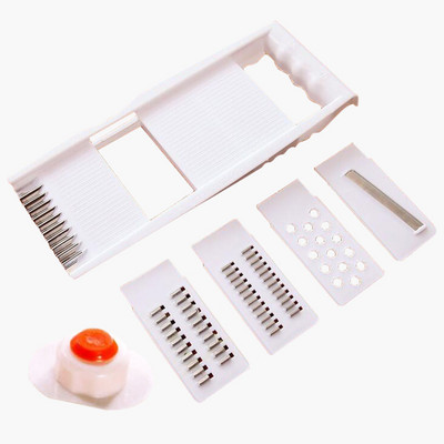 5 az 1-ben multifunkciós rozsdamentes acél zöldségreszelő mandolinos zöldségreszelő Állítható sárgarépareszelő Hagyma vágó