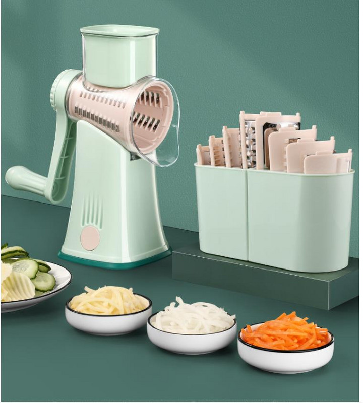 Többfunkciós kézi zöldségvágó burgonyasajt konyhai szerszám szeletelő háztartási aprító Húsdaráló Rotációs reszelő