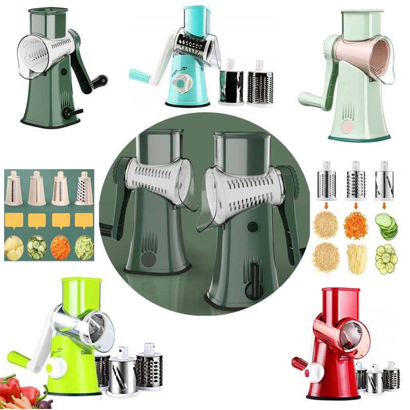 Többfunkciós kézi zöldségvágó burgonyasajt konyhai szerszám szeletelő háztartási aprító Húsdaráló Rotációs reszelő