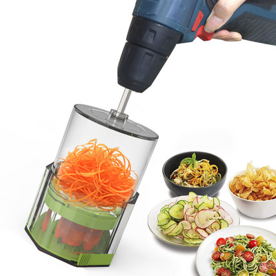 3 viename elektrinis gręžtuvas daržovių smulkintuvas vaisių pjaustytuvas bulvių spiralizatorius maisto rotacinis pjaustytuvas smulkintuvas Virtuvės priedai