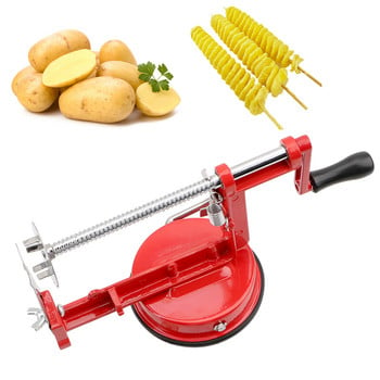 Twisted Potato Apple Slicer Ръчна спирала от неръждаема стомана Резачка за пържени картофи Спирализатор за зеленчуци Кухненски инструменти за готвене