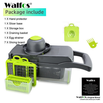 Tăiător de legume multifuncțional WALFOS, cu coș, fructe, cartofi, răzătoarea de morcovi tăiați, mandolină, accesorii de bucătărie