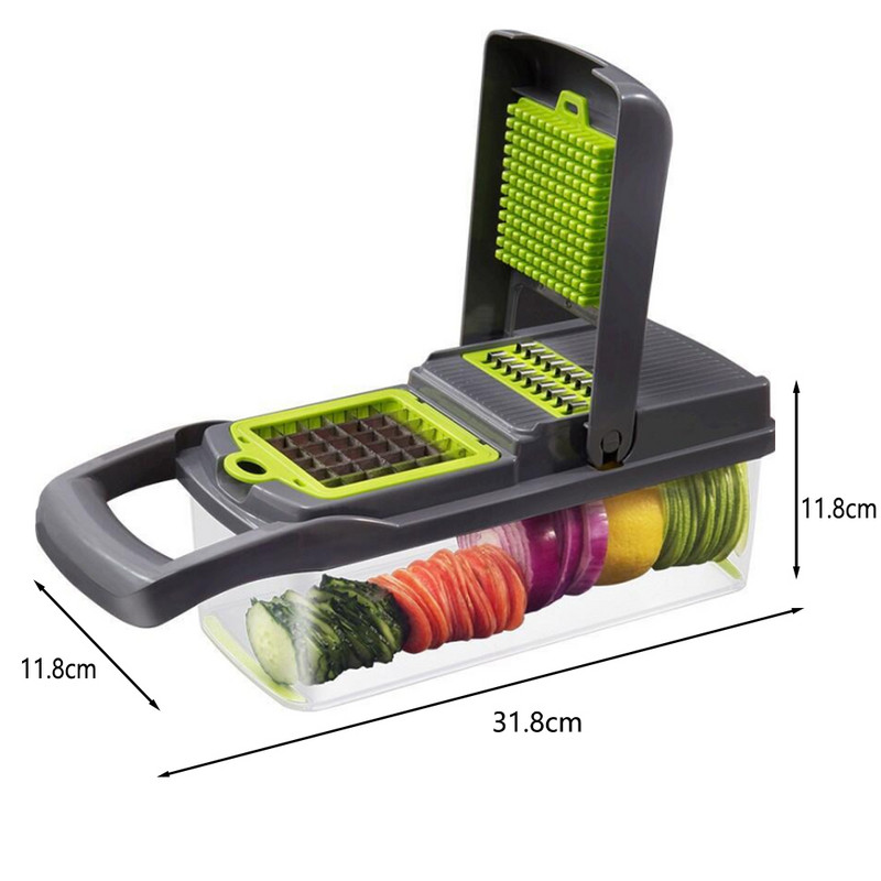 Zöldségvágó többfunkciós szeletelő Gyümölcsburgonya hámozó Sárgarépa reszelő Kosár Zöldségszeletelő Konyhai eszköz és tartozékok