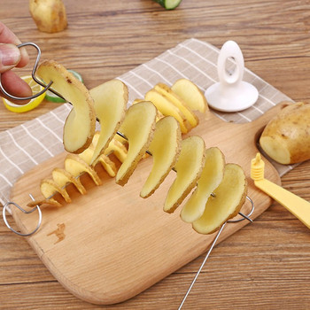 1 σετ Κόφτης πατάτας από ανοξείδωτο ατσάλι και πλαστικό στριφτό κόφτη σε φέτες πατάτας σπιράλ DIY Εγχειρίδιο Δημιουργικά Gadgets κουζίνας