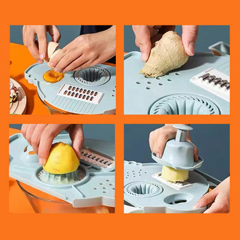 Καλάθι αποστράγγισης κόφτη λαχανικών 9 σε 1 σετ Gadgets κουζίνας Roller Potato Fruit Slicer Shredder Deeler Egg Separator Juiceing Tools