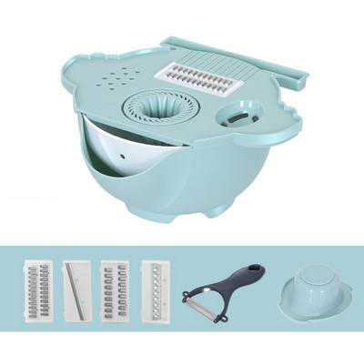 Tăiător de legume Coș de scurgere 9 în 1 Set Gadgets de bucătărie Rolă Tăiător de fructe de cartofi Tocător de curățat Separator de ouă Instrumente pentru suc