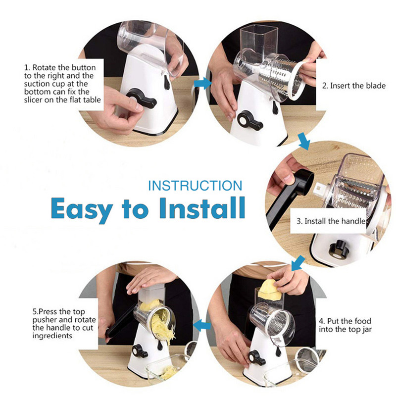 3 az 1-ben többfunkciós kézi mandolin zöldségszeletelő Konyhai eszközök Roller sajtvágó kütyük és tartozékok Konyha