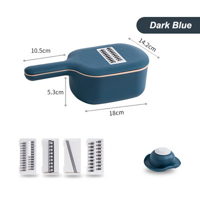 Tăiător manual multifuncțional pentru cartofi, morcovi, castraveți, tăietor, răzătoare, cu strecurătoare/unelte de bucătărie pentru fructe și legume