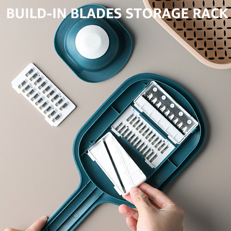 Tăiător manual multifuncțional pentru cartofi, morcovi, castraveți, tăietor, răzătoare, cu strecurătoare/unelte de bucătărie pentru fructe și legume