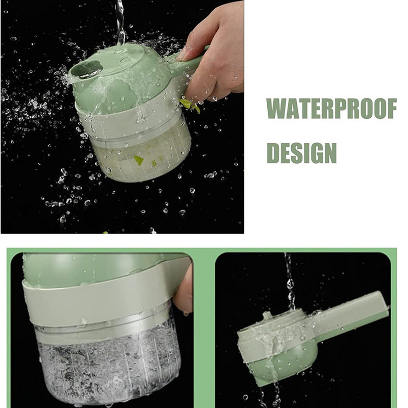 4 viename rankinis elektrinis daržovių pjaustytuvo rinkinys Daugiafunkcis patvarus čili daržovių smulkintuvas imbiero trintuvo virtuvės įrankis