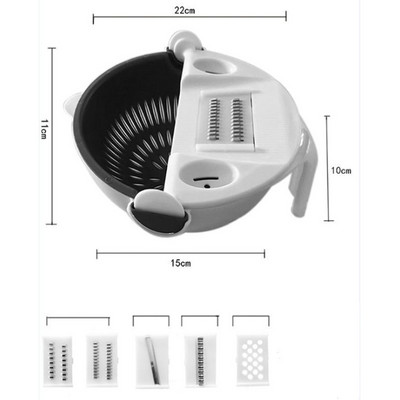 Új 7 az 1-ben többfunkciós lefolyó kosár Zöldségvágó aprítók Szeletelő Burgonyahámozó Sárgarépa Hagymareszelő Konyhai tartozékok