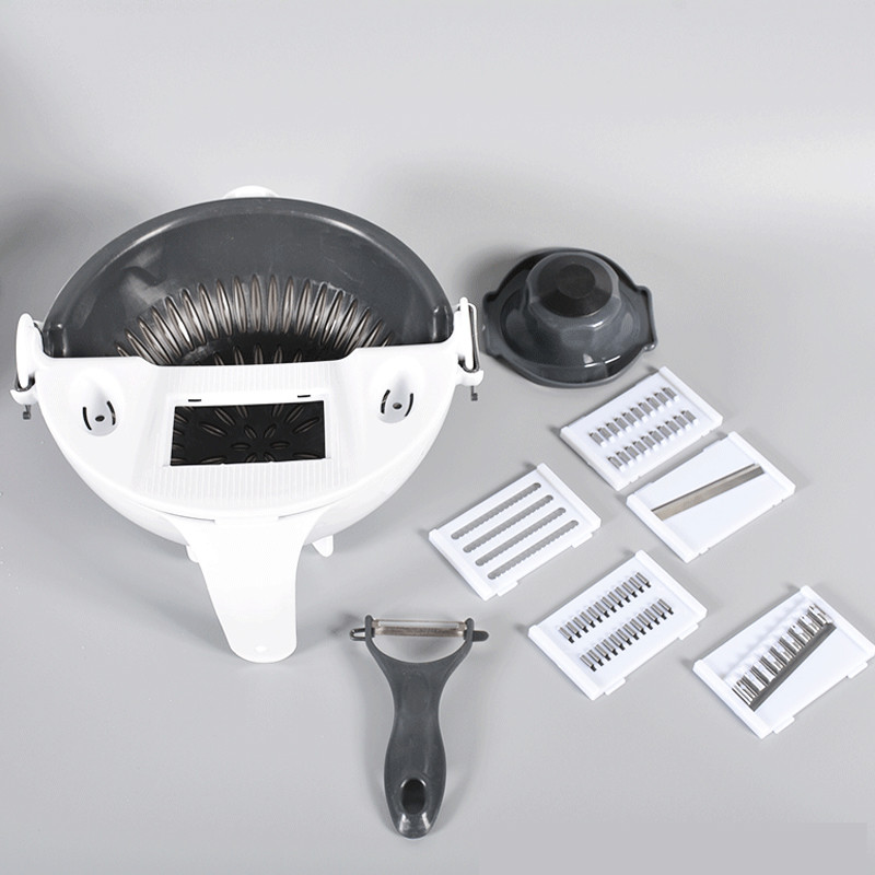 Új 7 az 1-ben többfunkciós lefolyó kosár Zöldségvágó aprítók Szeletelő Burgonyahámozó Sárgarépa Hagymareszelő Konyhai tartozékok