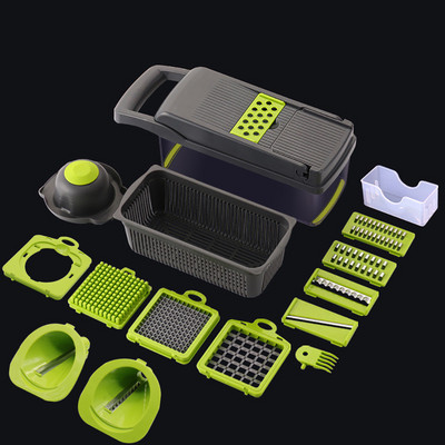 Zöldségvágó Multifunkciós Gyümölcsburgonya Sárgarépa Hámozó Kockavágó Konyhai Kiegészítők Zöldségszeletelő kosár aprítóval