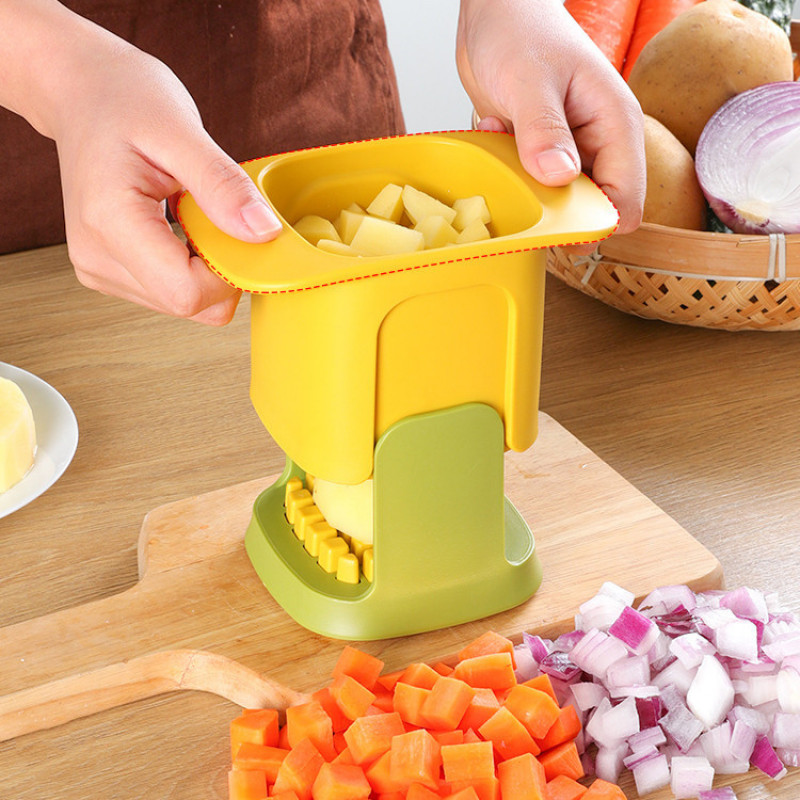 Artefact de tăiat și tăiat cubulețe Multifuncțional din oțel inoxidabil legume morcov castraveți cartofi prăjiți instrument Accesorii de bucătărie