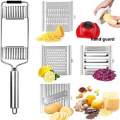 Rende od nehrđajućeg čelika 3/4 oštrice Višenamjenska ribalica za povrće i voće Sjeckalica Ručni rezač povrća za ribež sa štitnikom za ruke