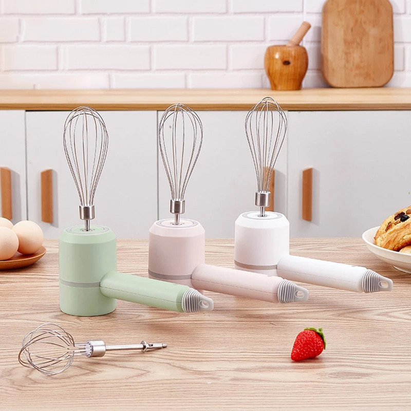 Juhtmevaba elektriline vispli roostevabast terasest minivispel USB laadimine vahukoor munavalge küpsetamine automaatne mikser köögitööriistad