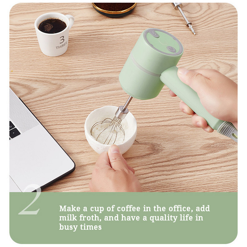 Juhtmevaba elektriline vispli roostevabast terasest minivispel USB laadimine vahukoor munavalge küpsetamine automaatne mikser köögitööriistad