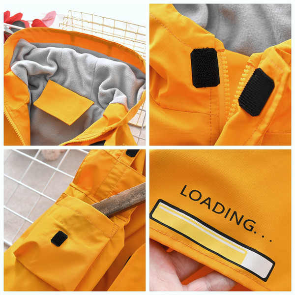 Proljetno-jesenska jakna s toplom postavom i kapuljačom za dječake