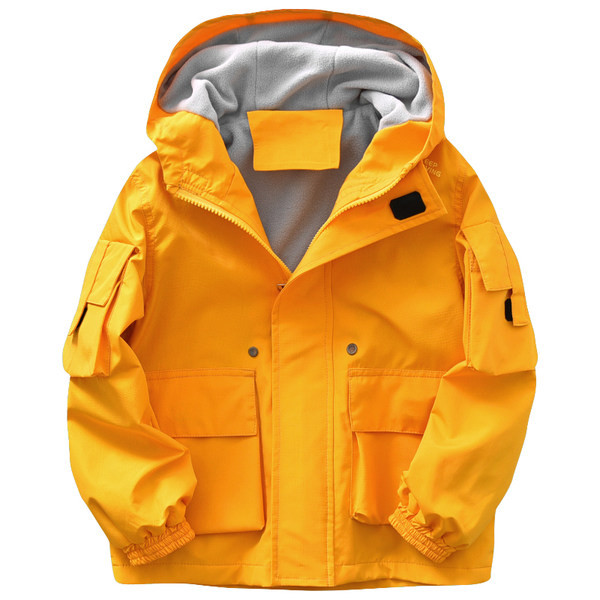 Proljetno-jesenska jakna s toplom postavom i kapuljačom za dječake