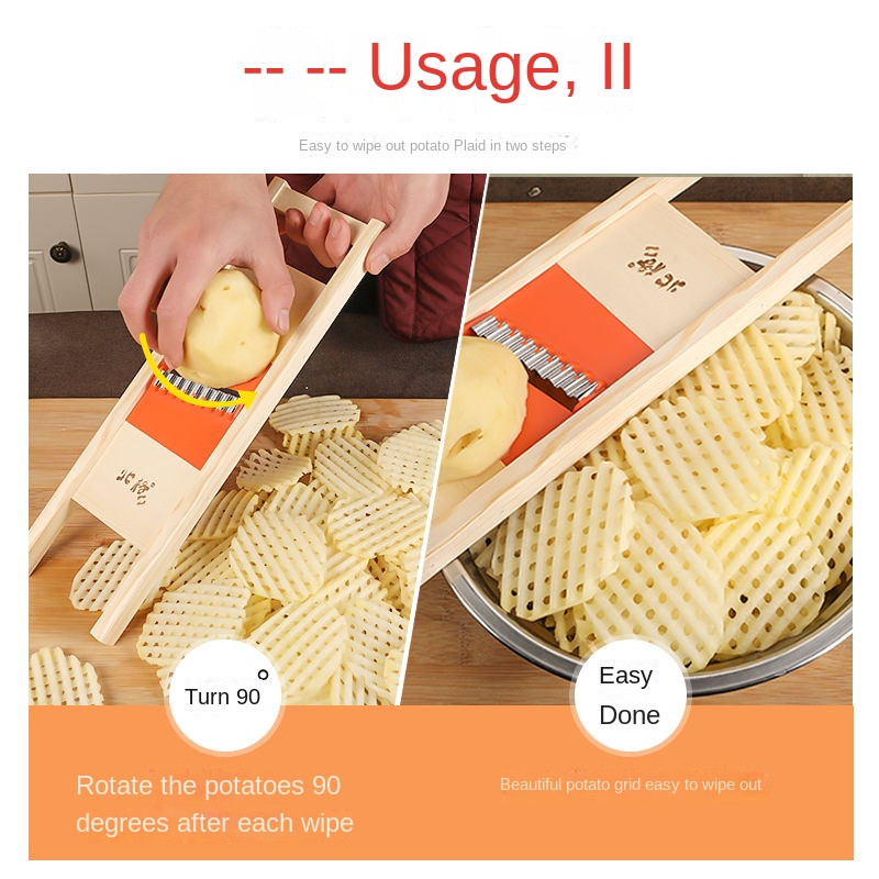 Bulvių grotelių gaminimo mašina Bulvių pjaustyklė Bulvių pjaustymo tinklelis Smulkintuvas bangų pjaustymo peilis Virtuvės prietaisai ir priedai