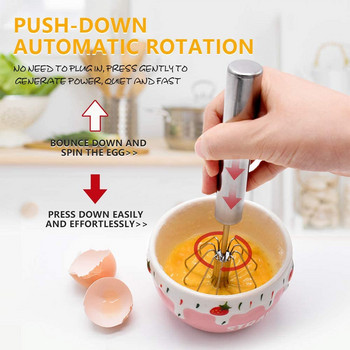 Ημιαυτόματο Αυγοδάρτη πίεσης από ανοξείδωτο ατσάλι Εργαλεία κουζίνας Χειροποίητος αναδευτήρας αυγών Χειροκίνητος αναδευτήρας αυτογυρισμένος αναδευτήρας κρέμας