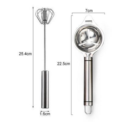 Tlačna poluautomatska mutilica za jaja Kuhinjski alati od nehrđajućeg čelika Ručna pjenjača za jaja Ručni mikser Samookretni pribor za kremu Mješalica