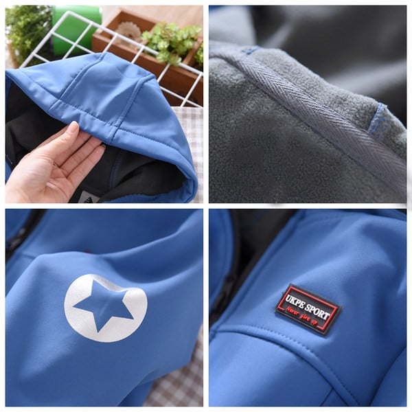 Vaikiška striukė su pamušalu ir gobtuvu