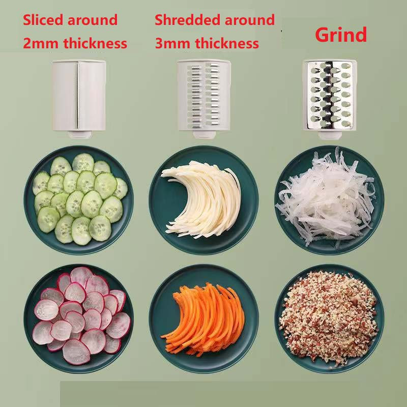 Răzătoare cu role multifuncționale de înaltă calitate Tocător de cartofi Mașină de tăiat legume Mașină de tocat carne de uz casnic Unelte rotative de bucătărie