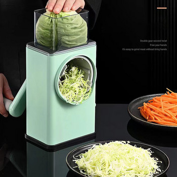 Χειροποίητο τύμπανο κόφτης λαχανικών Πολυλειτουργικό εργαλείο Φρούτα θρυμματιστές πατάτας Κόφτης πατάτας Ατσάλινη λεπίδα Τρίφτης καρότων Gadgets κουζίνας