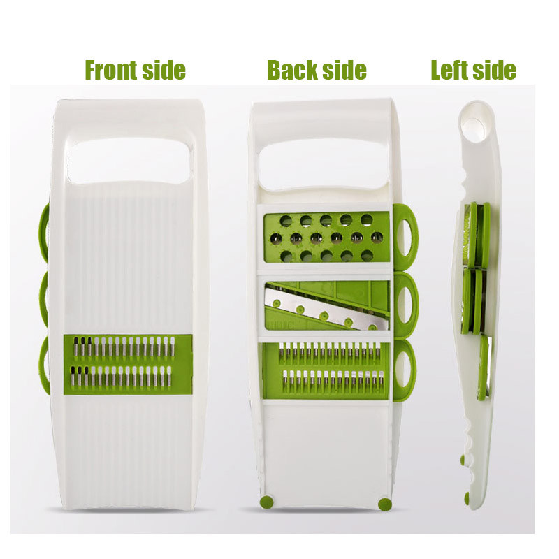 TEENRA 7Pcs Multi Mandoline Rezač povrća Ribelica za povrće s 5 oštrica Rezač krumpira Mrkva Češnjak Rezač Sjeckalica Kuhinjski alati