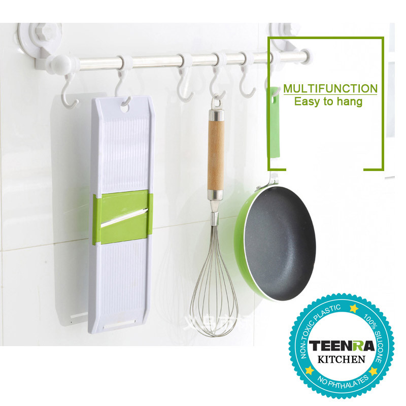 TEENRA 7Pcs Multi Mandoline Rezač povrća Ribelica za povrće s 5 oštrica Rezač krumpira Mrkva Češnjak Rezač Sjeckalica Kuhinjski alati