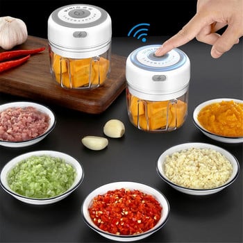 100/250ml Mini Electric Garlic Masher Sturdy Durable Mini Crusher Chopper USB Charging Smart Electric Vegetable Chopper Kitchen