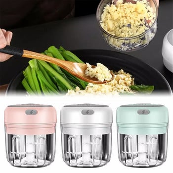 100/250ml Mini Electric Garlic Masher Sturdy Durable Mini Crusher Chopper USB Charging Smart Electric Vegetable Chopper Kitchen