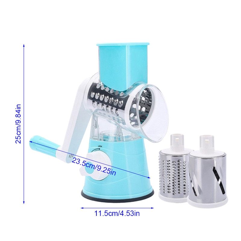 Daržovių pjaustyklė Rankinis vaisius virtuvės įrankiai Tarkas Daržovių smulkintuvas 3 viename apskritimas Bulvių morkų spiralizatorius namų įtaisas