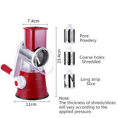 Tăiător manual de legume 3 în 1 Tăiător de legume rotund multifuncțional Tăiător de mandolină pentru cartofi, brânză, accesorii de bucătărie, accesorii de bucătărie