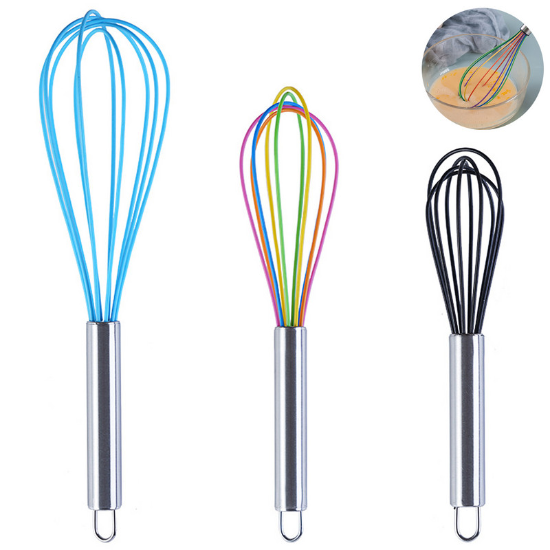 3 vnt virtuvės silikono įrankių gėrimų šluotelės maišytuvas neslystantis, lengvai valomas kiaušinių plakiklis pieno putų plakiklis, specialus virtuvės indas